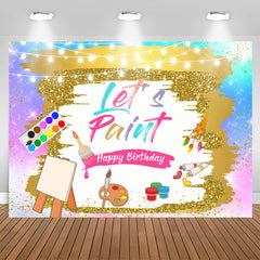 Aperturee - Lets Paint Oil Painting Colorful Birthday Backdrop