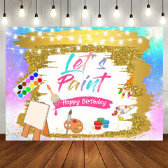 Aperturee - Lets Paint Oil Painting Colorful Birthday Backdrop