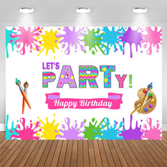 Aperturee - Lets Party Art Party Theme Birthday Backdrop