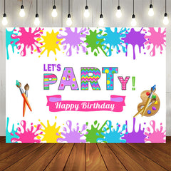 Aperturee - Lets Party Art Party Theme Birthday Backdrop