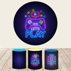 Aperturee Lets Play Video Game On Tv Round Backdrop Kit For Boy