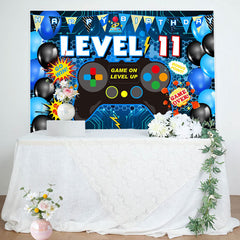 Aperturee - Level 11 Gamepad Blue Balloon Happy Birthday Backdrop