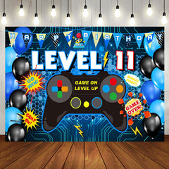 Aperturee - Level 11 Gamepad Blue Balloon Happy Birthday Backdrop