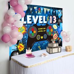 Aperturee - Level 13 Game On Gamepad Balloon Birthday Backdrop