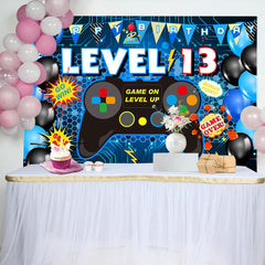 Aperturee - Level 13 Game On Gamepad Balloon Birthday Backdrop