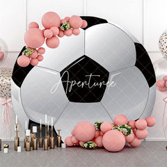 Aperturee - Lifelike Black White Football Simple Circle Backdrop