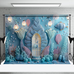 Aperturee - Light Blue Arch Door Mermaid Cake Smash Backdrop