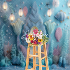 Aperturee - Light Blue Arch Door Mermaid Cake Smash Backdrop