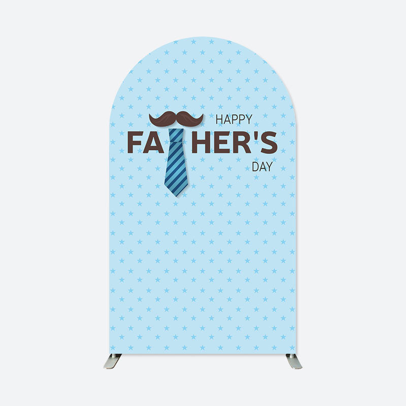 Aperturee - Light Blue Star Tie Happy Fathers Day Arch Backdrop