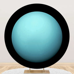 Aperturee - Light Blue Uranus Top View Circle Birthday Backdrop