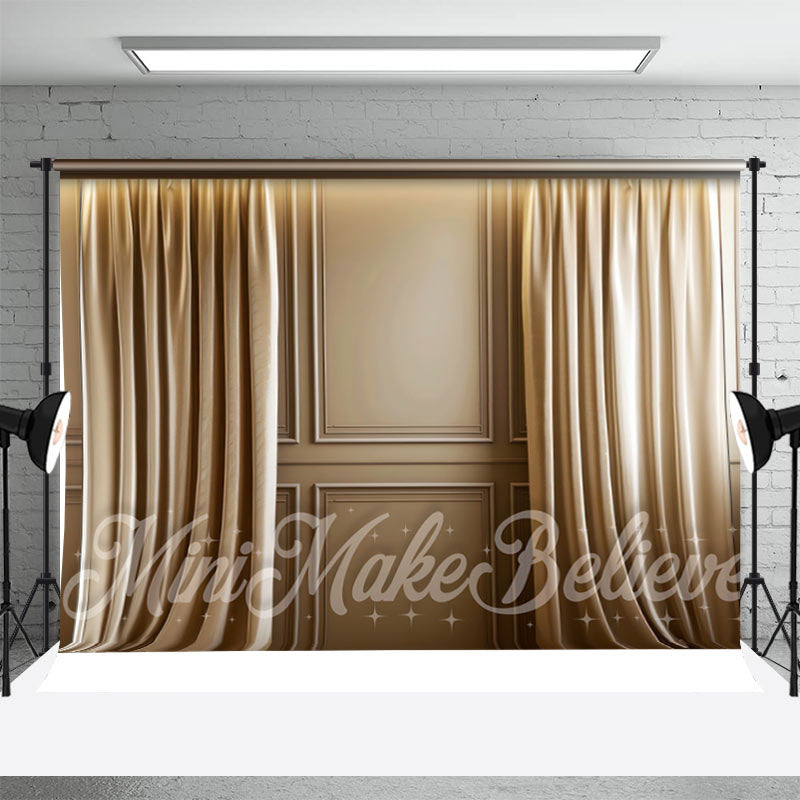 Aperturee - Light Brown Curtain Retro Wall Photo Shoot Backdrop