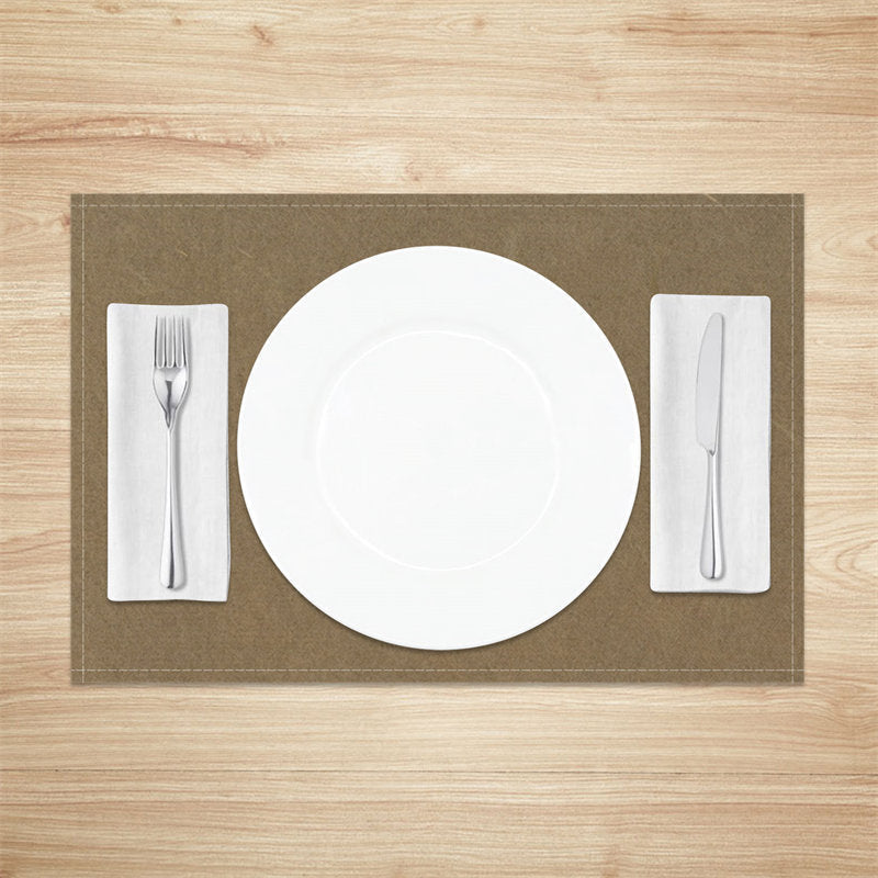 Aperturee - Light Brown Minimalist Modern Set Of 4 Placemats