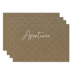 Aperturee - Light Brown Minimalist Modern Set Of 4 Placemats