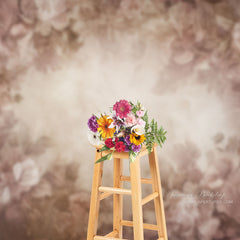 Aperturee - Light Brown Retro Floral Fine Art Backdrop For Photo