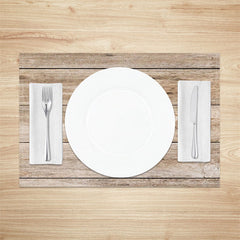 Aperturee - Light Brown Wood Fabric Dining Set Of 4 Placemats