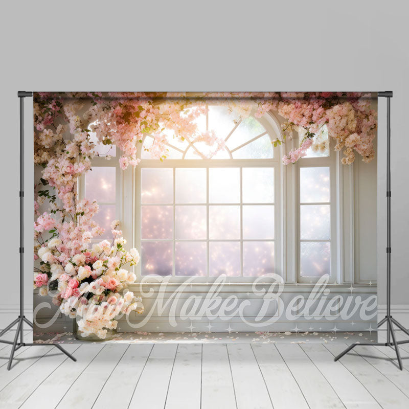 Aperturee - Light Color Floral Sunny Door And Window Backdrop