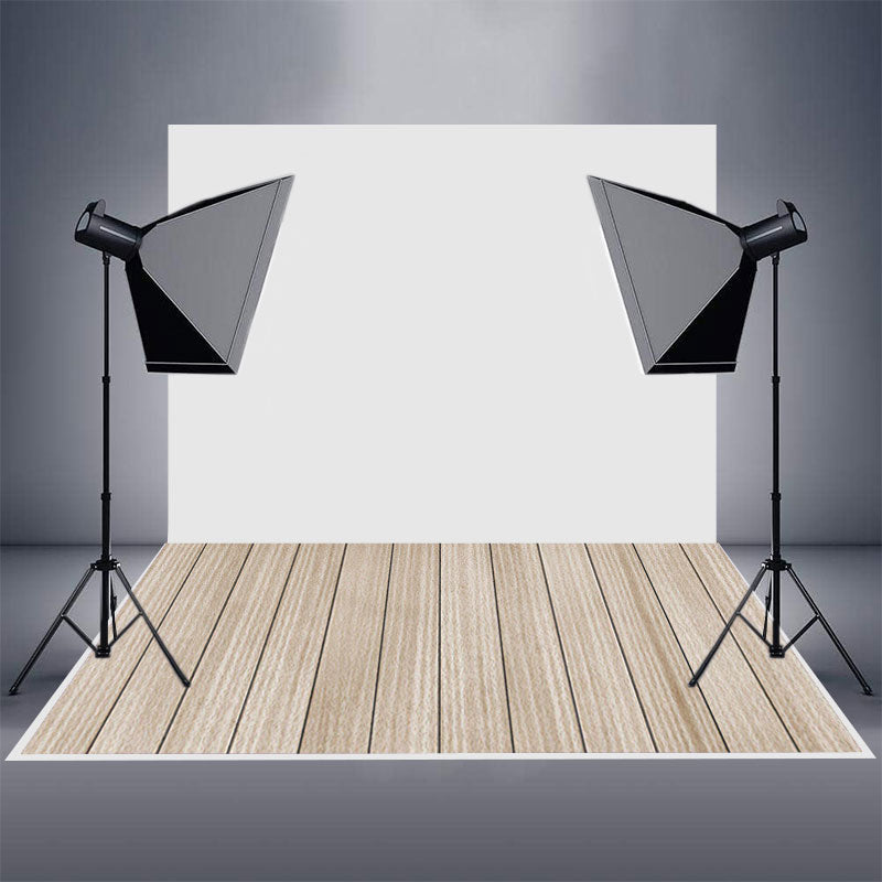 Aperturee - Vertical Light Color Wooden Board Rubber Floor Mat