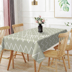 Aperturee - Light Green Chevron Pattern Rectangle Tablecloth