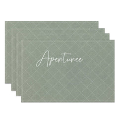 Aperturee - Light Green Minimalist Modern Set Of 4 Placemats