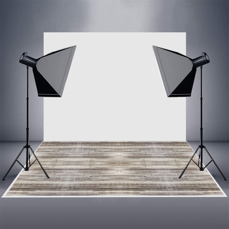 Aperturee - Classic Light Grey Texture Wood Rubber Floor Mat