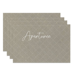 Aperturee - Light Grey Solid Colour Dinner Set Of 4 Placemats