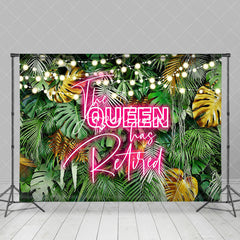 Aperturee - Light Monstera Neon The Queen Has Retired Backdrop