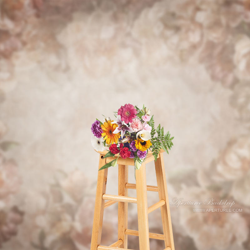 Aperturee - Light Pink Floral Fine Art Portrait Texture Backdrop