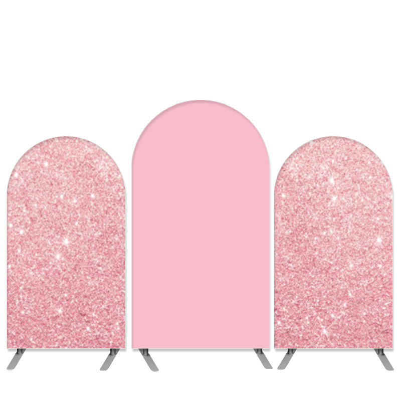 Aperturee Light Pink Glitter Theme Birthday Arch Backdrop Kit Banner