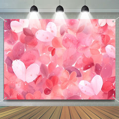 Aperturee - Light Pink Heart Petals Valentines Day Backdrop