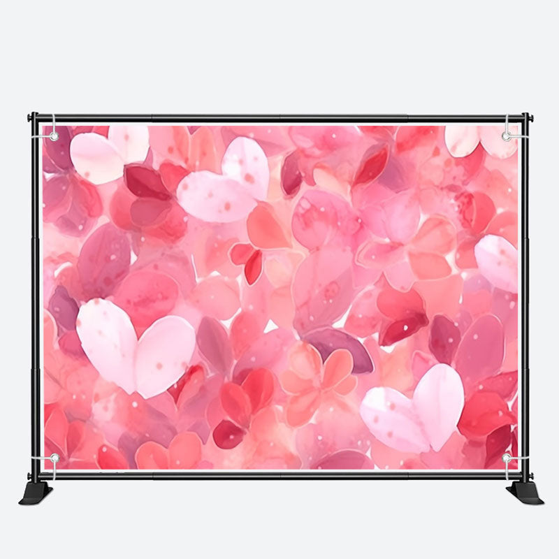 Aperturee - Light Pink Heart Petals Valentines Day Backdrop