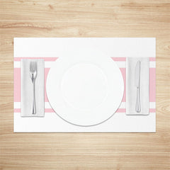 Aperturee - Light Pink Simple White Dinner Set Of 4 Placemats