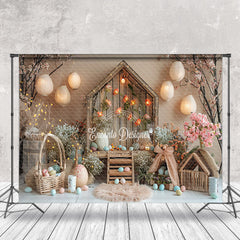 Aperturee - Light Pink Wall Floral Wood Door Backdrop For Easter