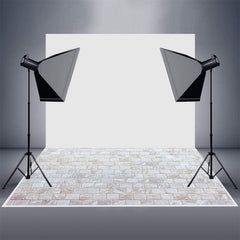 Aperturee - White Brick Plaid Light Pattern Rubber Floor Mat