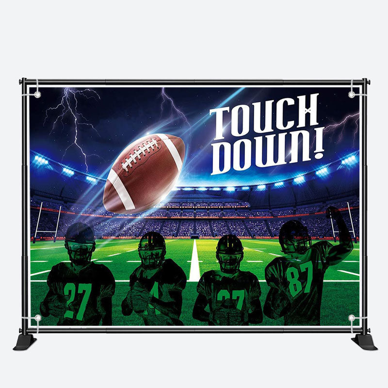 Aperturee - Lightning Football Field Player Team Sport Backdrop