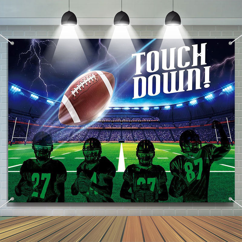 Aperturee - Lightning Football Field Player Team Sport Backdrop