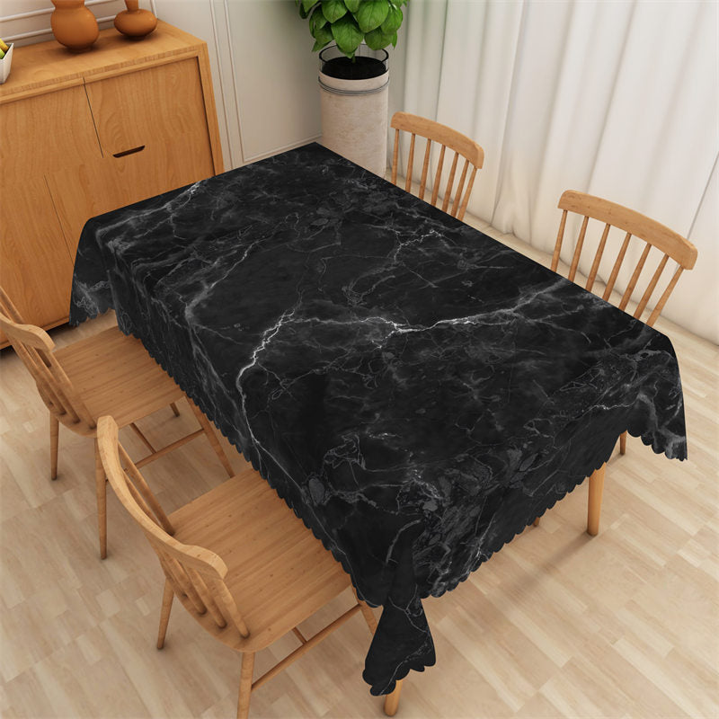 Aperturee - Lightning Pattern Black Fashion Rectangle Tablecloth