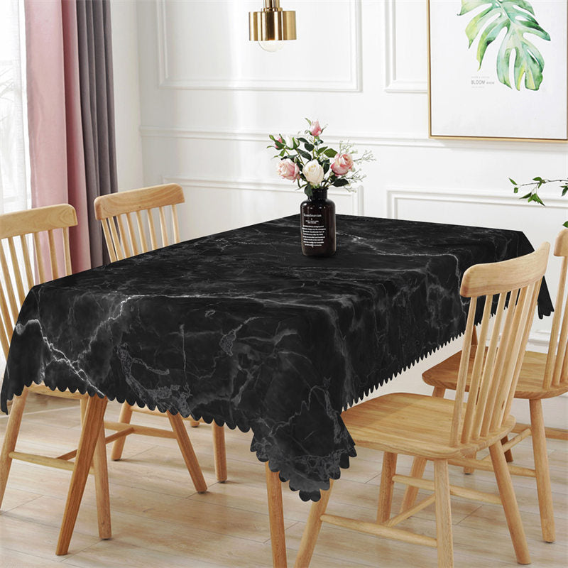 Aperturee - Lightning Pattern Black Fashion Rectangle Tablecloth