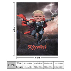 Aperturee - Lightning Rain Thunder Hero City Custom Photo Blanket