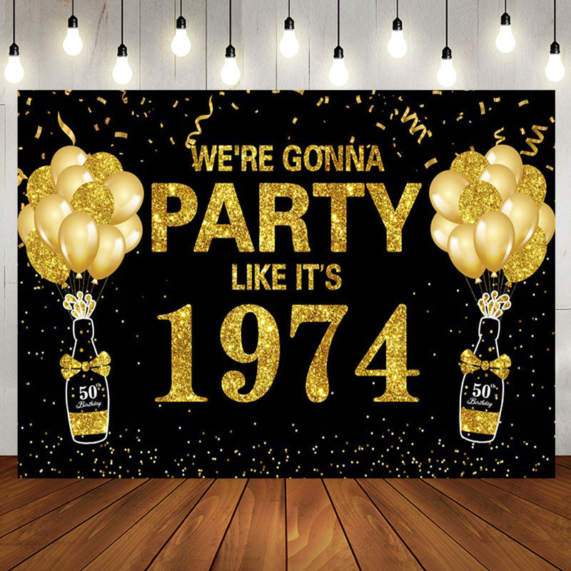 Aperturee - Like Its 1974 Gold Sparkle 50th Birthday Backdrop