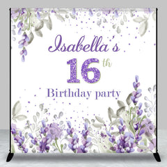 Aperturee - Lilac Floral Girls Sweet 16 Custom Birthday Backdrop