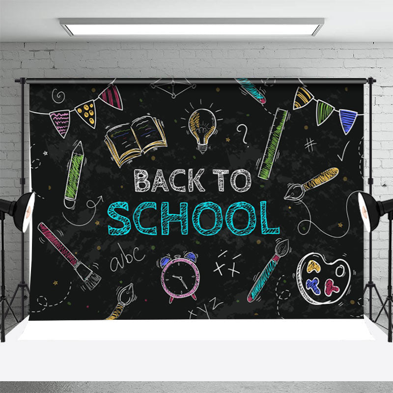 Aperturee - Line Drawing Book Blackboard Back To School Backdrop