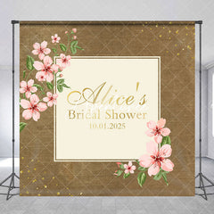 Aperturee - Linen Texture Flower Custom Bridal Shower Backdrop