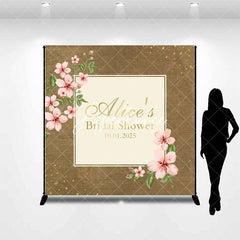 Aperturee - Linen Texture Flower Custom Bridal Shower Backdrop