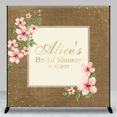 Aperturee - Linen Texture Flower Custom Bridal Shower Backdrop