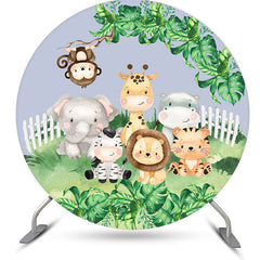 Aperturee - Little Animals And Glassland Round Birthday Backdorp Kit