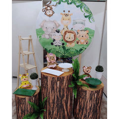 Aperturee Little Animals And Glassland Round Birthday Backdorp Kit