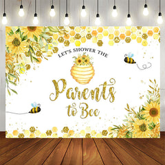 Aperturee - Little Bees and Sunflowers Yellow Baby Shower Backdrop