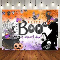 Aperturee - Little Boo Halloween Pumpkin Baby Shower Backdrop