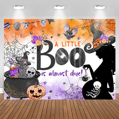 Aperturee - Little Boo Halloween Pumpkin Baby Shower Backdrop