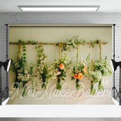 Aperturee - Little Bouquet Floral White Wall Spring Backdrop